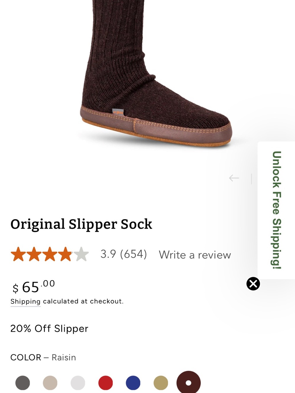 Acorn Original Slipper Sock in Raisin Brown RETRO